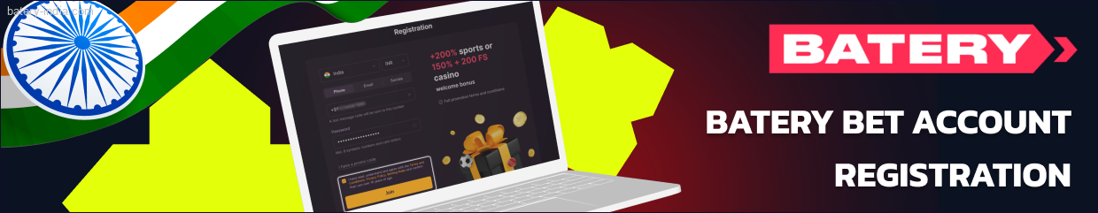Batery Bet registration is required to start placing bets or playing casino games